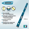 Niveau aluminium, 1000 mm, renforcé avec bouchons antichocs, poignées, 3 yeux Gross