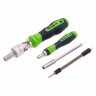 Reversible screwdriver with tips and sockets, 61 pcs., CRV // SibrTech