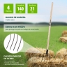 Tenedor de 4 cuernos, heno, 210x310x1400 mm, mango de madera, Russia Sibrtech