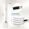 Tenedor de 4 cuernos, heno, 210x310x1400 mm, mango de madera, Russia Sibrtech