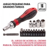 Destornillador reversible con juego de puntas y puntas de vaso, CrV, 1/4", 16 uds Matrix