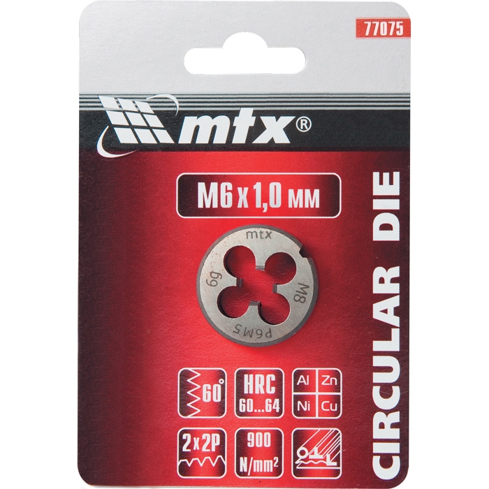 Плашка М8 х 1,25 мм, HSS// MTX