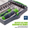 Tournevis réversibles avec jeu d'embouts et douilles, 61 pcs., CrV// Sibrtech