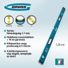 Szint alumínium, 1200 mm, ütésálló dugókkal megerősítve, fogantyúkkal, 3 szem Gross
