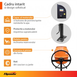 Betoniera CM-160S, 160 l, putere 650 W// Sparta