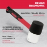 Cioc din cauciuc, 680 g, cauciuc alb-negru, mâner din fibră de sticlă// Matrix