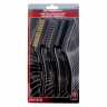 Un set de perii, 3 buc, metal cu maner din plastic, matrice mare