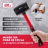 Cioc din cauciuc, 680 g, cauciuc negru, mâner din fibră de sticlă// Matrix