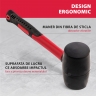 Cioc din cauciuc, 680 g, cauciuc negru, mâner din fibră de sticlă// Matrix