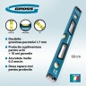 Nivela din aluminiu, 600 mm, ranforsat cu dopuri rezistente la impact, manere, 3 ochi Gross