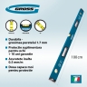 Nivela din aluminiu, 1000 mm, ranforsat cu dopuri rezistente la impact, manere, 3 ochi Gross