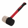 Rubber mallet, 680 g, black and white rubber, fiberglass handle // matrix