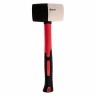 Rubber mallet, 680 g, black and white rubber, fiberglass handle // matrix