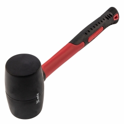 Rubber mallet, 680 g, black rubber, fiberglass handle // matrix