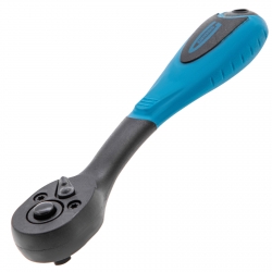 Ключ-трещотка 1/4", 72 зуба, Comfort, с быстрым сбросом, CrV, 2-х комп. рукоятка// Gross