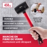 Maillet en caoutchouc, 450 g, caoutchouc noir, manche en fibre de verre// Matrix