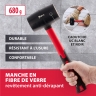 Maillet en caoutchouc, 680 g, caoutchouc noir, manche en fibre de verre// Matrix