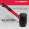 Maillet en caoutchouc, 680 g, caoutchouc noir, manche en fibre de verre// Matrix