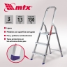 Escalera de tijera MTX - 3 peldanos, aluminio, 150 kg