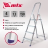 Escalera de tijera MTX - 4 peldanos, aluminio, 150 kg