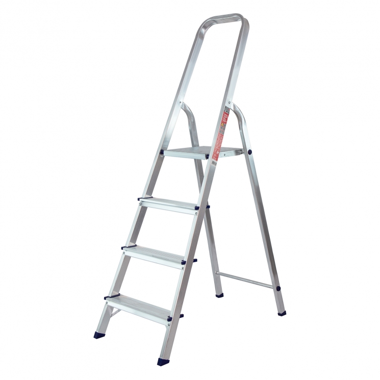 Escalera de tijera MTX - 4 peldanos, aluminio, 150 kg