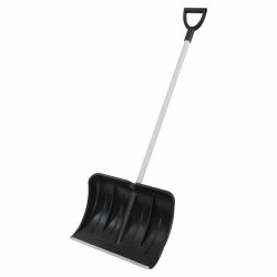 Plastic snow shovel, 530x375x1400 mm, aluminum handle, Russia // Sibrtech