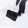 Plastic snow shovel, 530x375x1400 mm, aluminum handle, Russia // Sibrtech