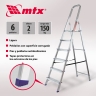 Escalera de tijera MTX - 6 peldanos, aluminio, 150 kg