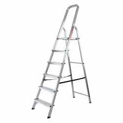 Escalera de tijera MTX - 6 peldanos, aluminio, 150 kg