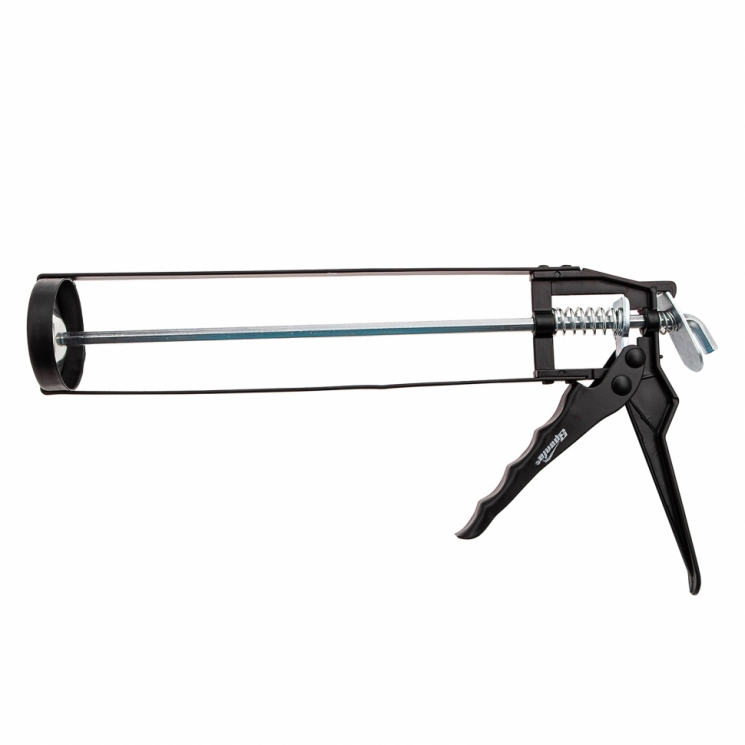 Caulk gun, 310 ml, "skeletal" reinforces with lock, stem 6 sides 7 mm // sparta